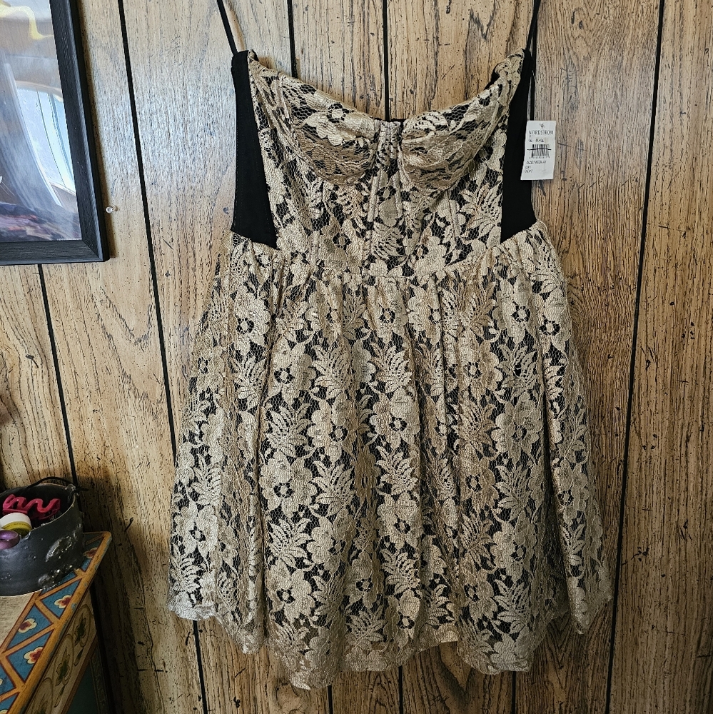 NWT A.DREA X NORDSTROM Strapless Lace Cocktail Dress - Medium